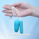 Double Pleasure Bullet Set Rechargeable Available in Purple & Turquoise